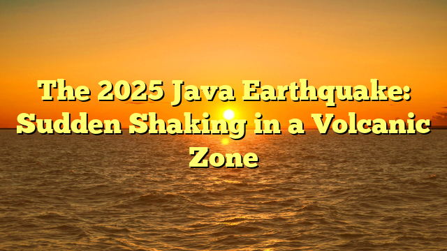The 2025 Java Earthquake: Sudden Shaking in a Volcanic Zone
